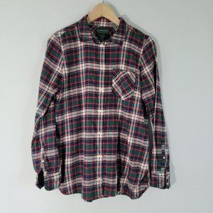 J.CREW Always Women's Green/Red/White Plaid Holidays Schaket Sz 6 Long Sleeve